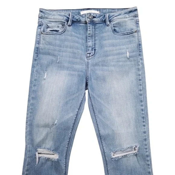 HIDDEN Women's High Rise‎ Distressed Raw Hem Ankle Crop Jeans Size 31 - Picture 2 of 14